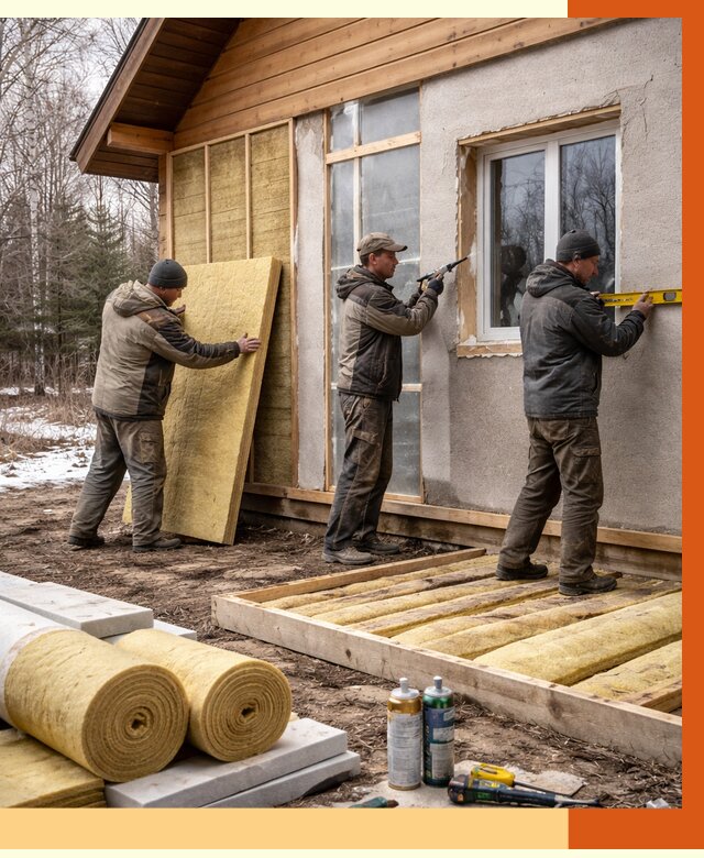 Утепление дачного дома в Рыбинске от 4944 руб/м2 — недорого | ТепломастерРбн