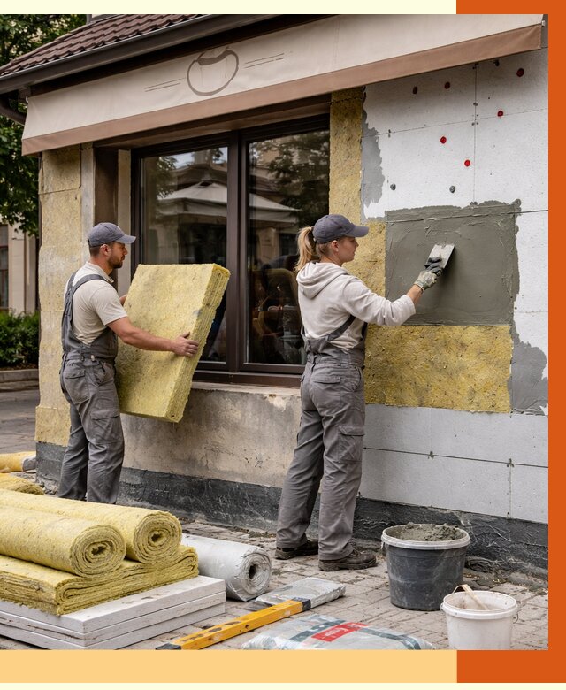 Утепление кафе в Рыбинске от 4371 руб/м2 — комплексно под ключ | ТепломастерРбн
